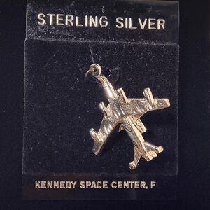 🚀 Vtg. Sterling Silver Space Shuttle Airplane Charm
